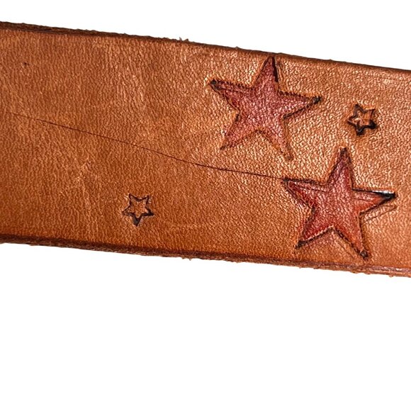 Golden Eagles NRA Belt Buckle 36 inch Leather Belt Embossed Tiger Stars USA - Picture 4 of 15